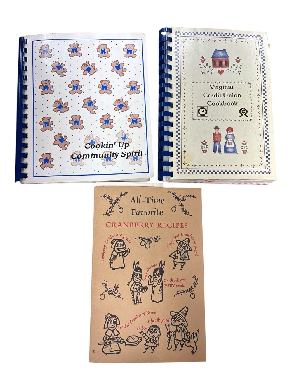 Vintage Cookbook Lot (3) - Community & Cranberry Recipes